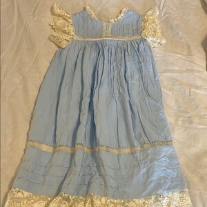 Blue Dress with Lace Details